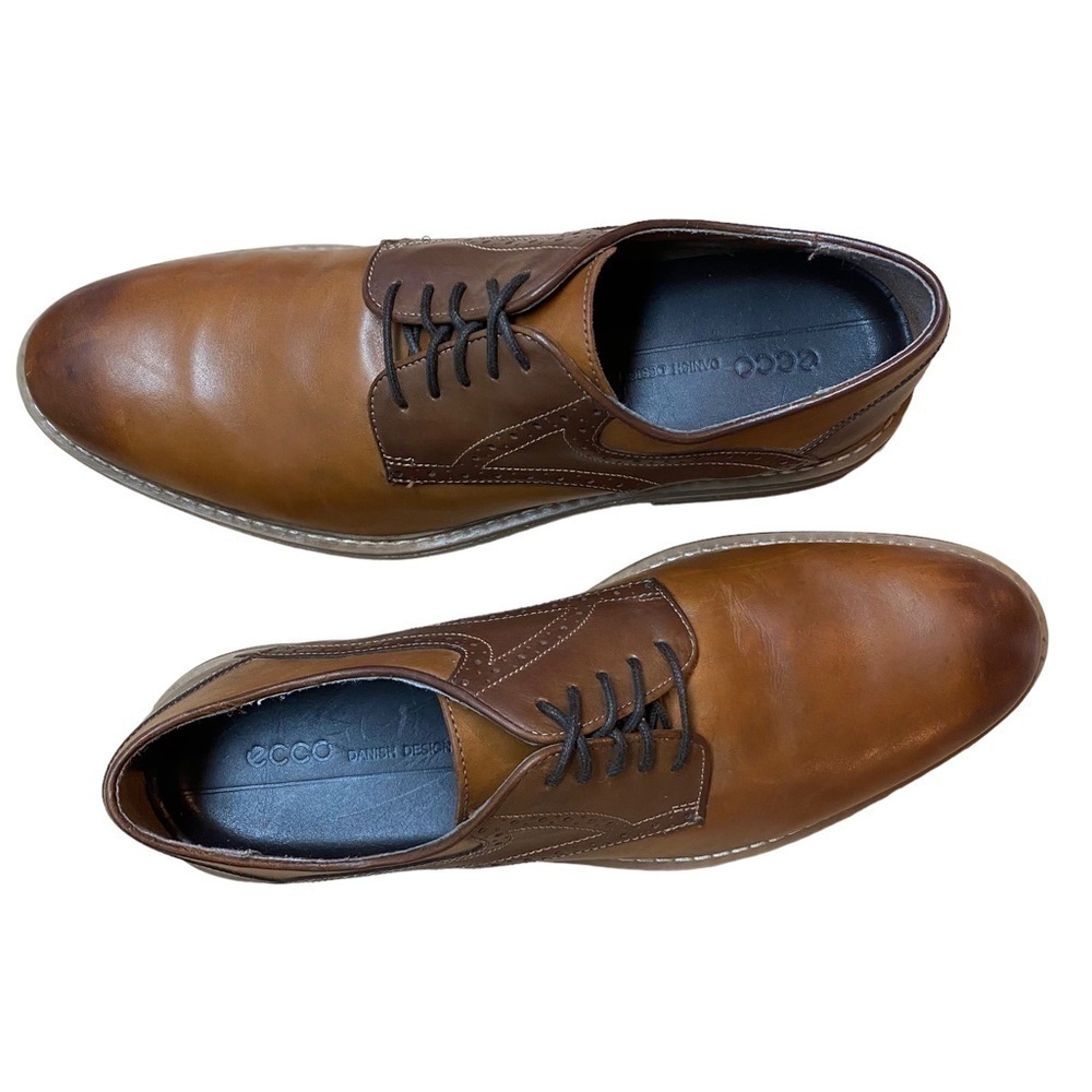 𝅺ecco Saddle shoe with Brogue detail Brown Danish Design - Picture 3 of 13